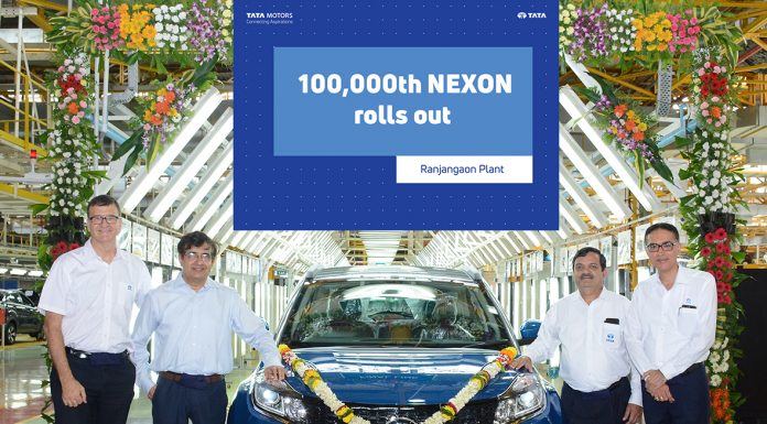 100,000th Tata Nexon rolled out from Ranjangaon plant
